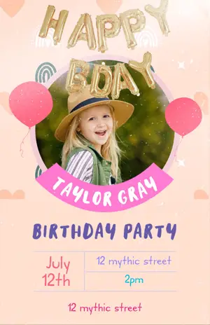 happy birthday invitation 