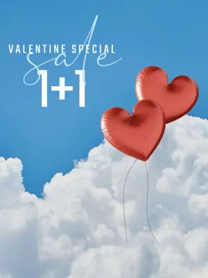Valentine sale magic photo of balloons in the sky instagram post template