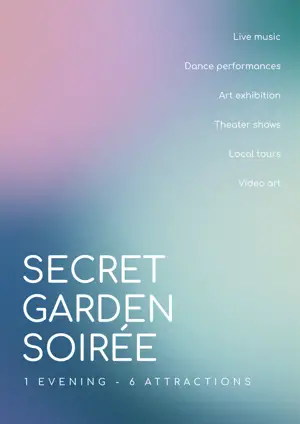 Culture event gradient typography poster template 