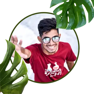 A Man In A Red Shirt And Some Green Leaves Whatsapp Stickers Template
