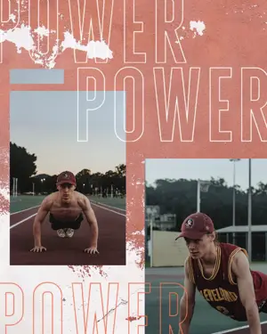 A Collage Of A Man Doing Push Ups On A Tennis Court Sports Template