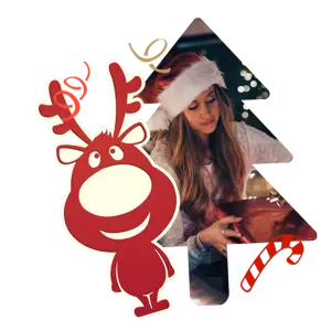 A Girl Wearing A Santa Hat And Holding A Christmas Card Christmas Stickers Template
