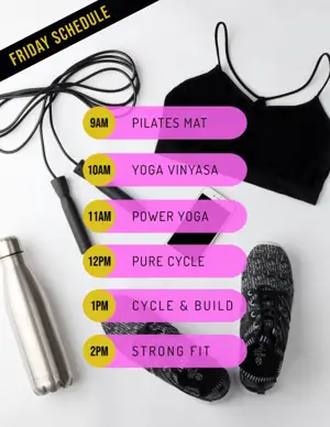 Gym lessons schedule agenda template