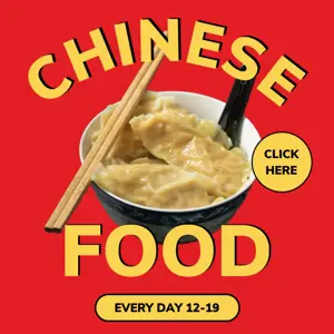 Red and Yellow Playful Chinese food Advertisement 