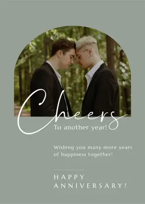 Couple photo anniversary greeting card template