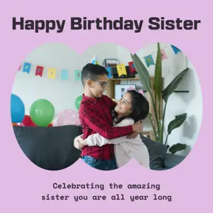Celebrating the amazing sister you are all year long pastel dreams Instagram Post template