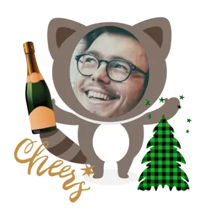 A Picture Of A Man Holding A Bottle Of Wine Christmas Stickers Template