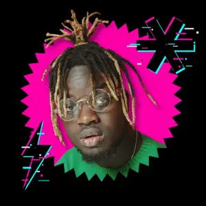 Glitch icons magic profile picture template