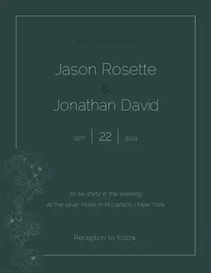 A Wedding Card With Flowers On It Wedding Template