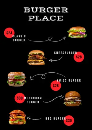 burger restaurant menu template