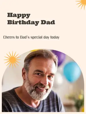 Cheers to Dad's special day today golden years Portrait template