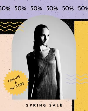 Spring sale grid composition Instagram post template 