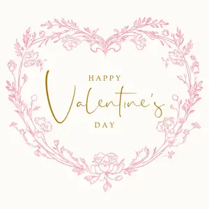 Romantic floral heart frame Valentine’s Day instagram post template