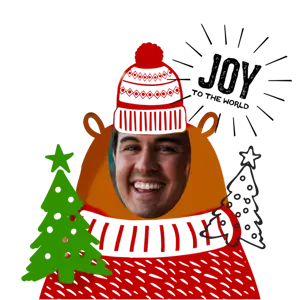 A Picture Of A Man Wearing A Christmas Hat Christmas Stickers Template