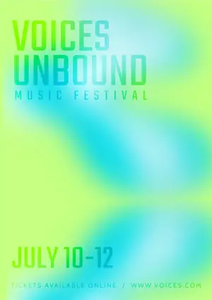 Music festival event gradient typography poster template