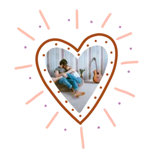 A Picture Of A Man And A Woman In A Heart Shaped Frame Love Stickers Template