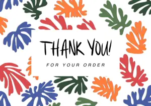 matisse style colorful Cute shapes Simple Minimalist Modern Thank You For Your purchase Card