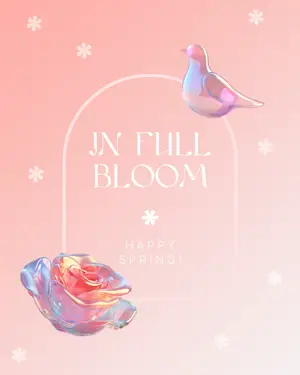 Flower glass spring Instagram post template