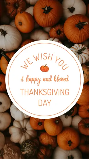 Brown orange Gradient Warm Happy Thanksgiving Day instagram story 