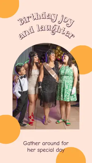 Gather around for her special day golden dusk Story template