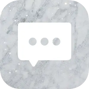 Photo Of A Ios14 Icons ? Template Design With A White Speech Bubble On A Marble Background Ios14 Icons Template