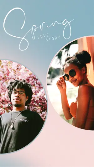 A Man And A Woman Standing Next To Each Other Spring Story Template