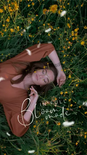 A Woman Standing In A Field With A Flower Spring Story Template