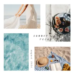 Summer photo collage template 