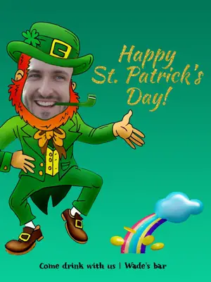 A St Patrick'S Day Card With A Man In A Lepreite Outfit St Patrick S Day Template