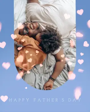 A Father'S Day Card With An Image Of A Man And A Child Laying Father S Day Template