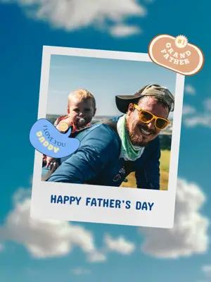  Happy Father’s Day Polaroid photo frame template
