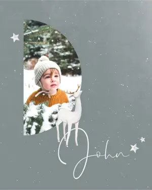 A young boy in the snow Winter Wonderland Template