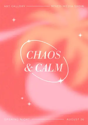 Art gallery event red gradient typography poster template