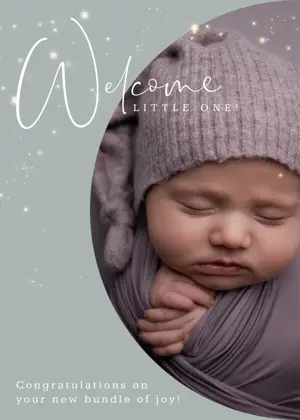Newborn soft greeting card photo template 