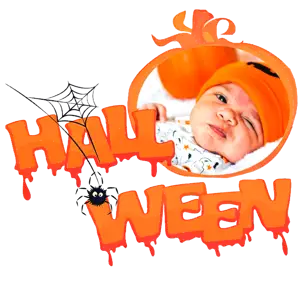 A Picture Of A Baby Wearing A Halloween Hat Halloween Stickers Template