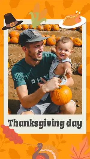 Orange Minimalist Photo Polaroid thanksgivings story