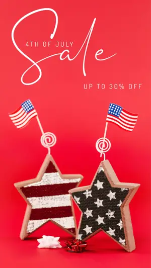 Red 4th of July sale Instagram story template