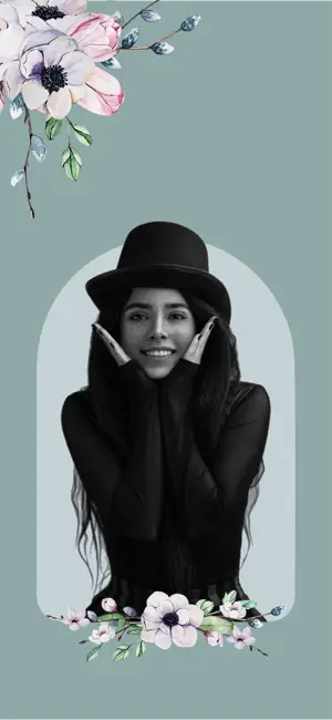 Contact cover floral pastel profile portrait template