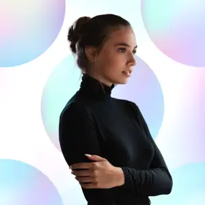 Profile Pic Of Woman In Profile Bright circles
