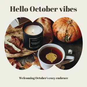 Welcoming October's cozy embrace whispering woods Instagram Post template
