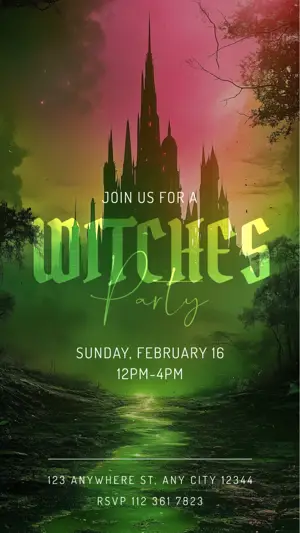 Wicked party invitation Instagram story template