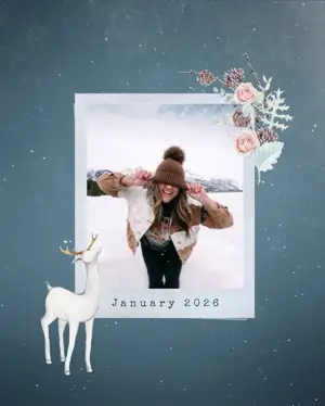 Woman polaroid photo Winter Wonderland Template