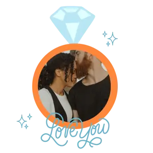 A Man And A Woman Are Looking At Each Other Love Stickers Template