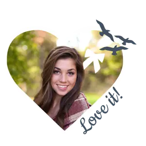 A Picture Of A Girl With Birds In A Heart By Mia Brownell Whatsapp Stickers Template