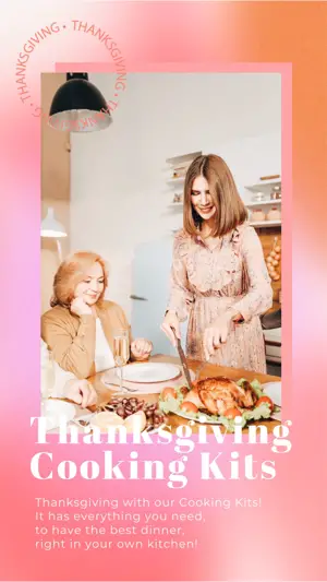 A Picture Of A Woman And A Child Cooking Thanksgiving Template