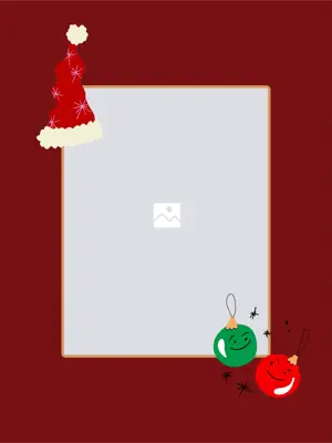Christmas cute stickers greeting photo card Instagram post template