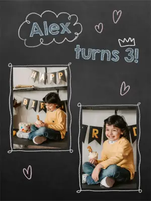 Mini album birthday party multi pages Instagram post template