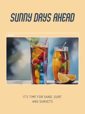 IT'S TIME FOR SAND, SURF, AND SUNSETS sun-kissed peach Portrait template