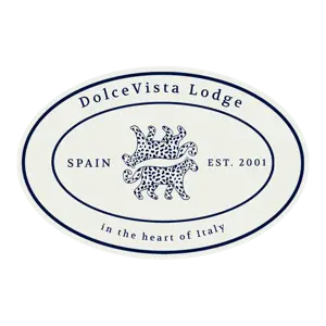 beige and dark blue minimalistic logo with tiger illustrations 