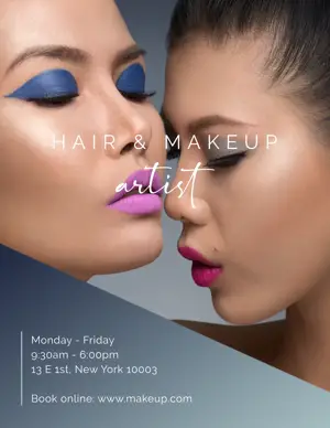 Woman Hair Dresser Makeup Flyer Template 
